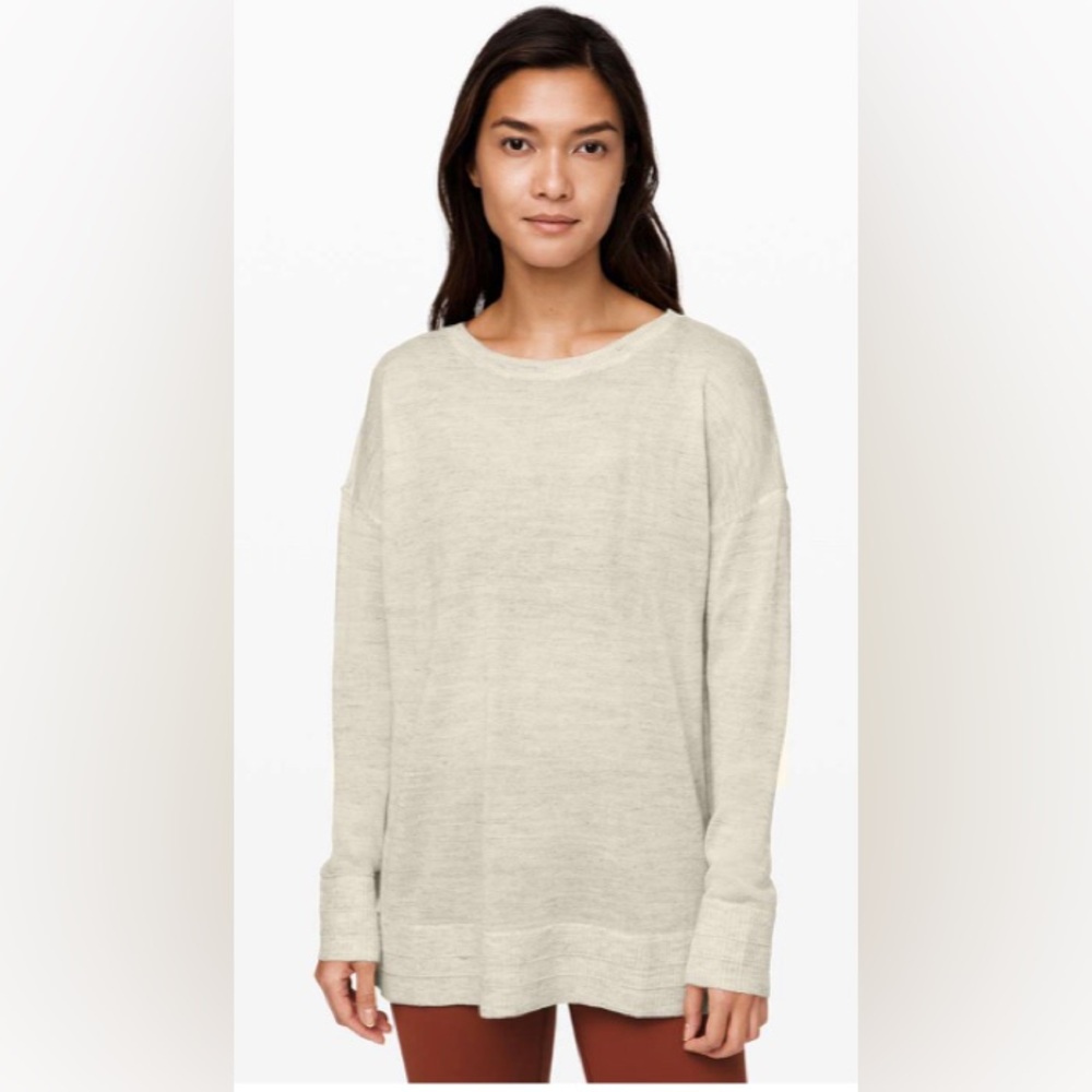 Lululemon Well Being Crew Sweater *Linen Heathered Muslin size L